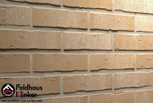 Фасадная плитка ручной формовки Feldhaus Klinker R733 vascu crema pandra, 240*71*14 мм